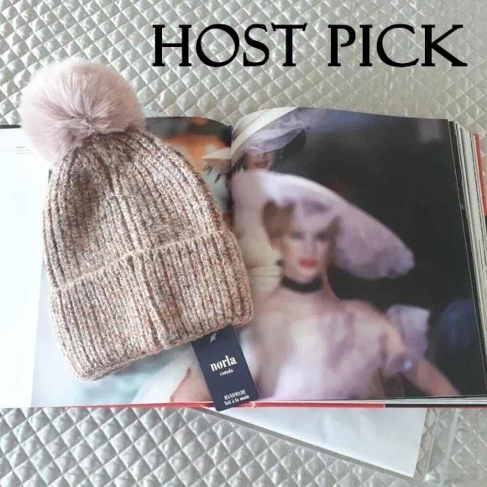 NWT Norla multicolour faux fur pom pom beanie